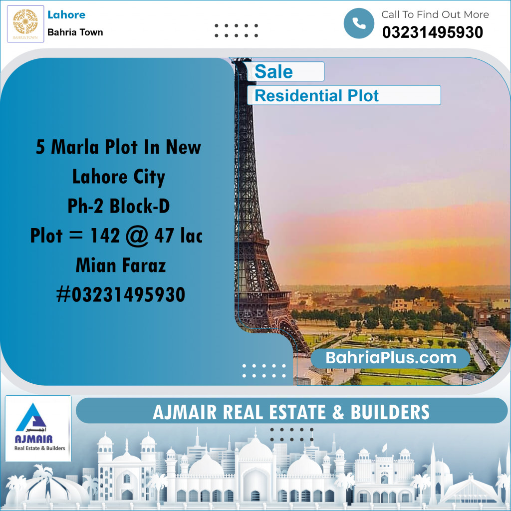 Residential Plot for Sale in Bahria Town, Lahore - (BP-275570)