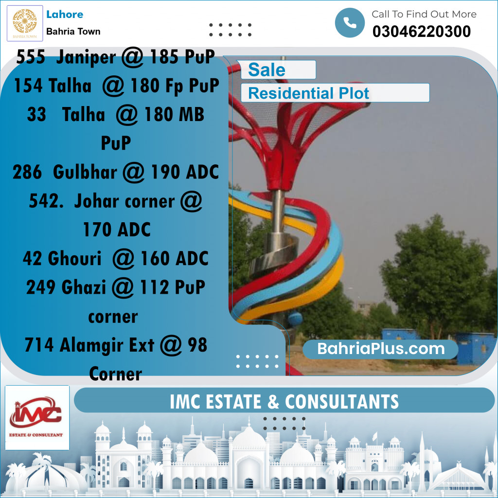 Residential Plot for Sale in Bahria Town, Lahore - (BP-275639)