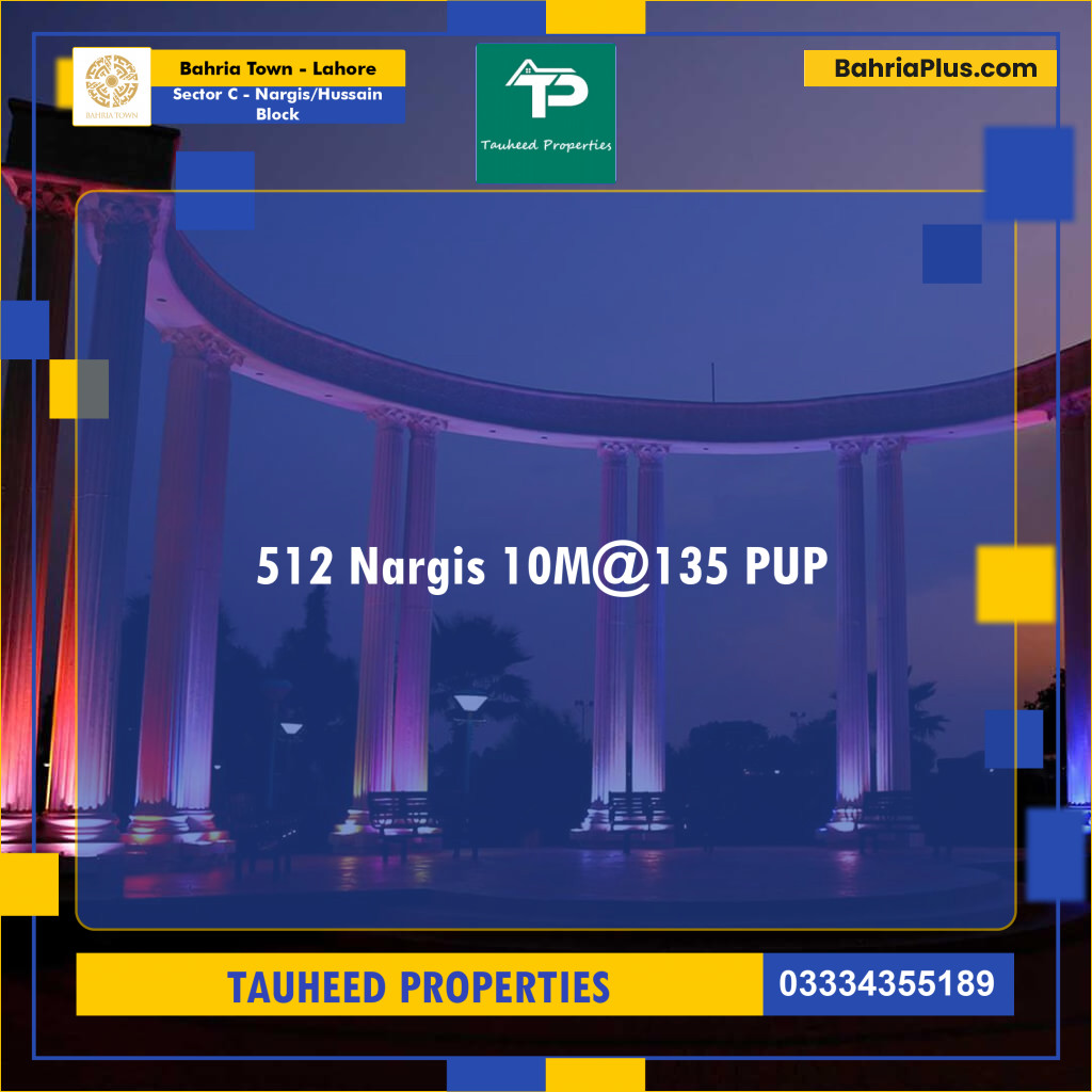 10 Marla Residential Plot for Sale in Sector C - Nargis/Hussain Block -  Bahria Town, Lahore - (BP-275689)