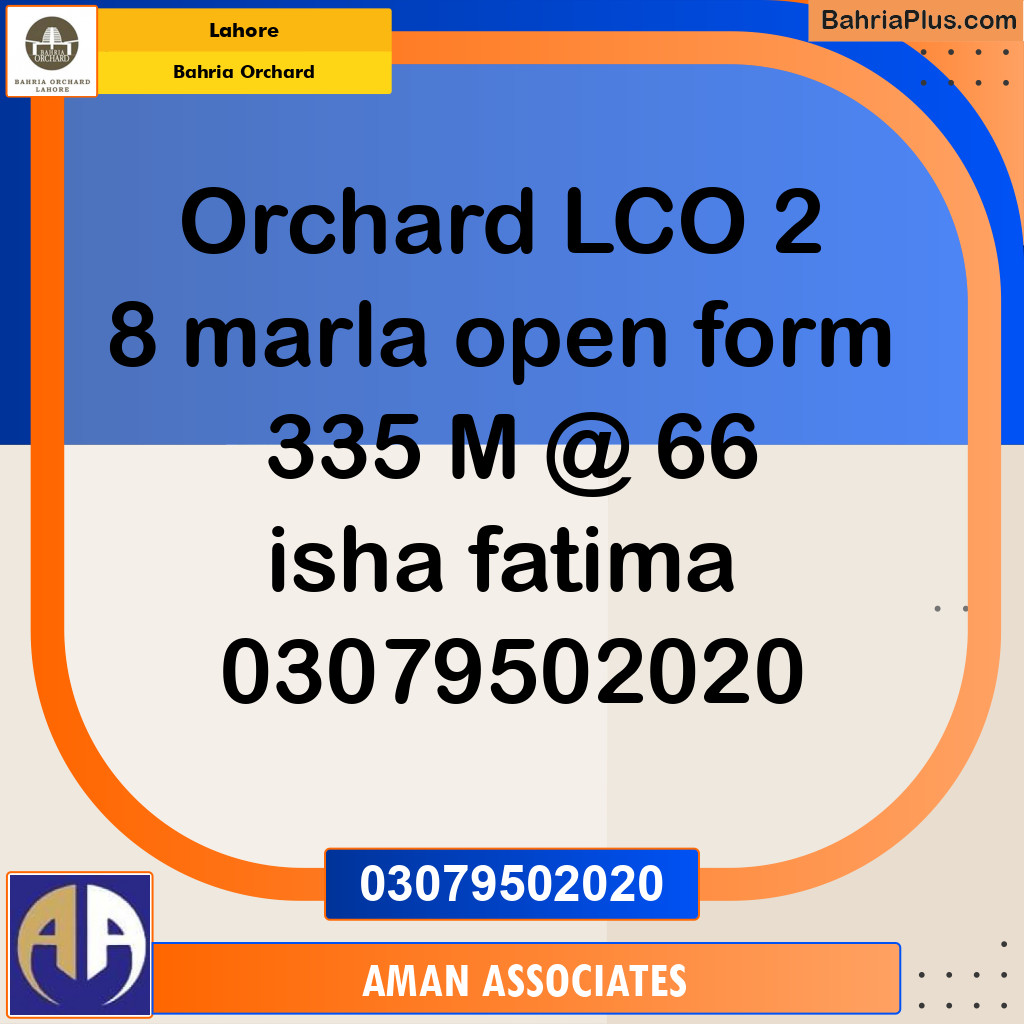 Residential Plot for Sale in Bahria Orchard, Lahore - (BP-275697)