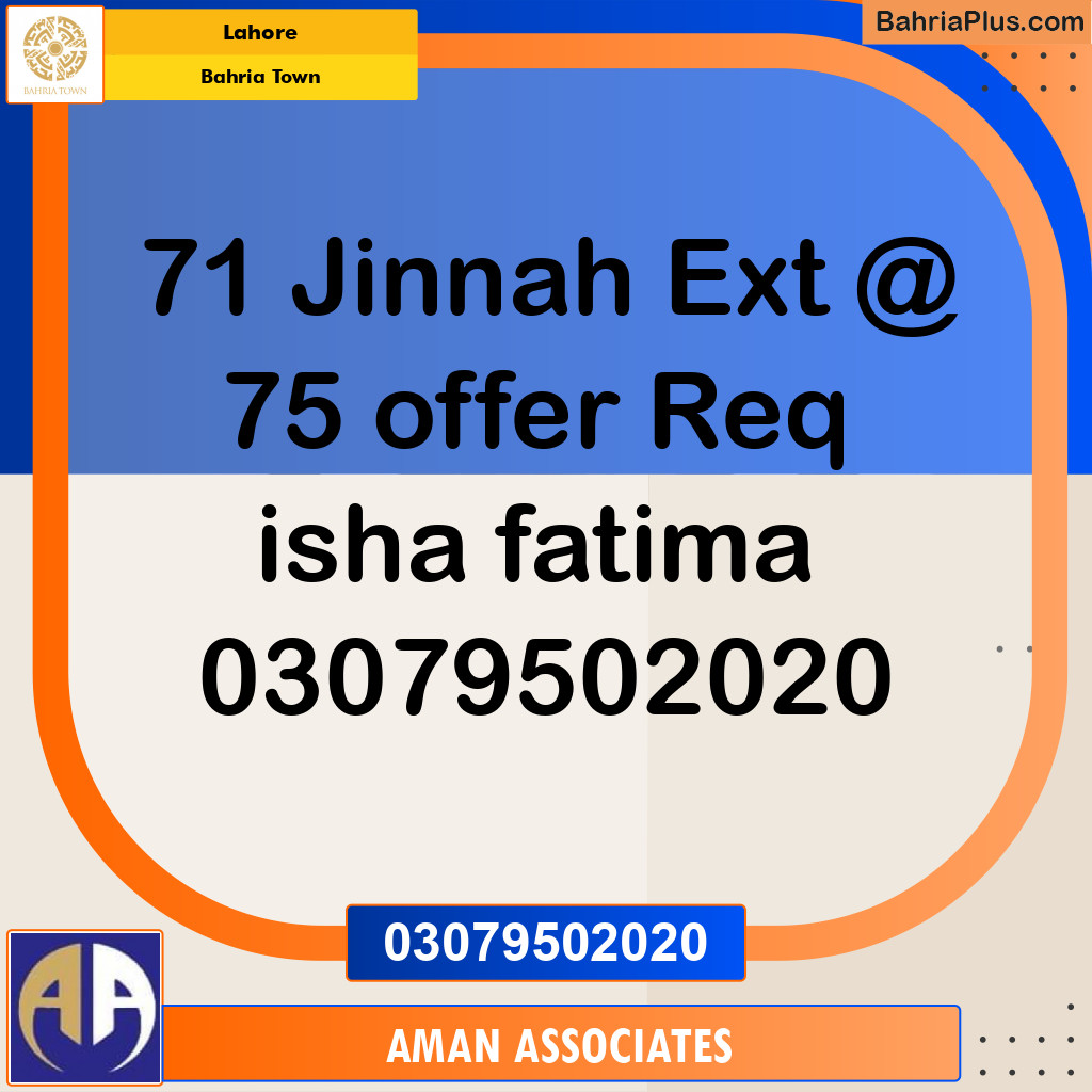 Residential Plot for Sale in Bahria Town, Lahore - (BP-275699)