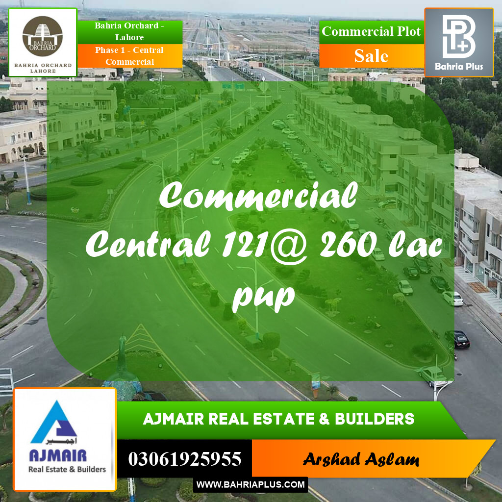 Commercial Plot for Sale in Phase 1 - Central Commercial -  Bahria Orchard, Lahore - (BP-275774)