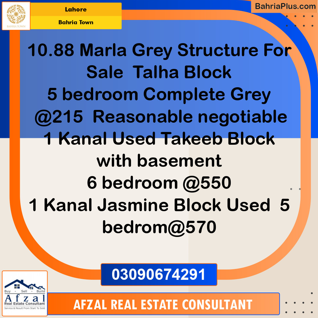 Residential House for Sale in Bahria Town, Lahore - (BP-275825)