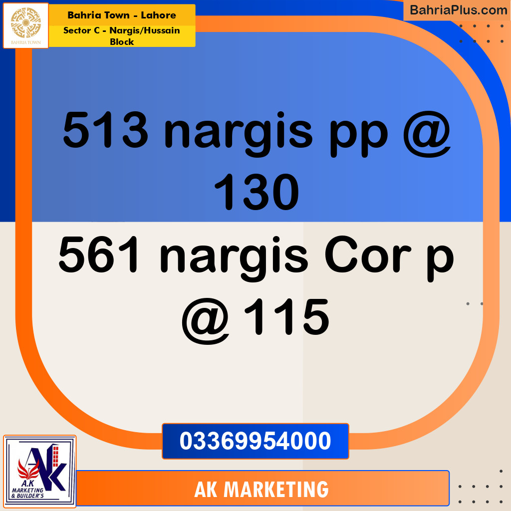 10 Marla Residential Plot for Sale in Sector C - Nargis/Hussain Block -  Bahria Town, Lahore - (BP-275846)