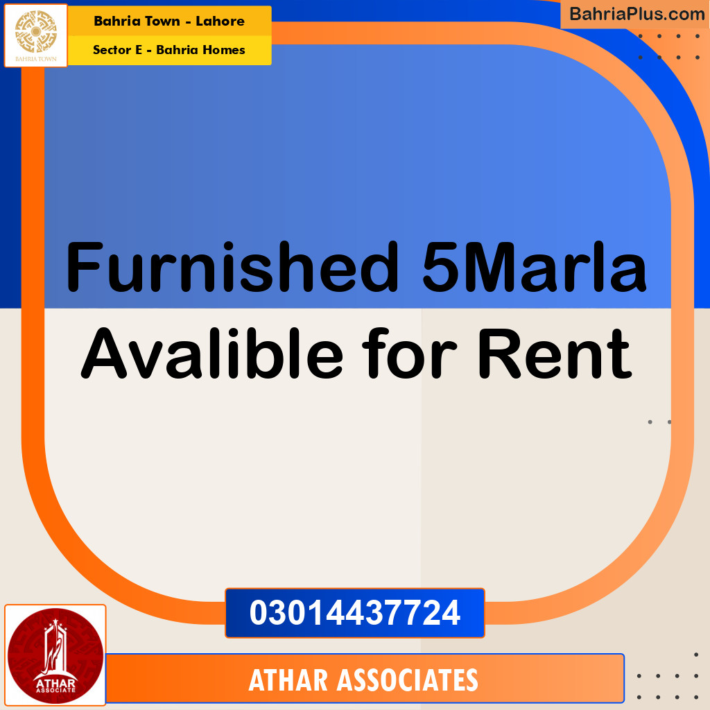 5 Marla Residential House for Rent in Sector E - Bahria Homes -  Bahria Town, Lahore - (BP-275861)