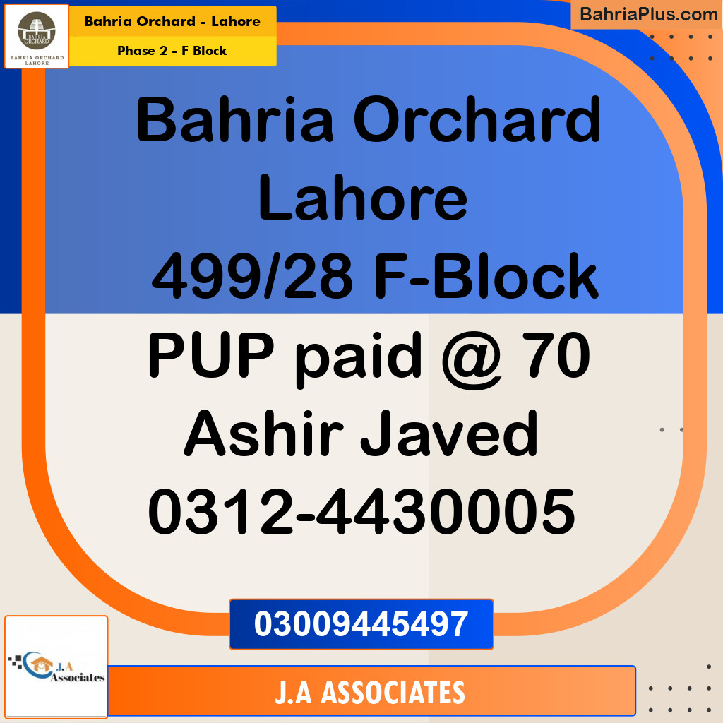 8 Marla Residential Plot for Sale in Phase 2 - F Block -  Bahria Orchard, Lahore - (BP-275955)