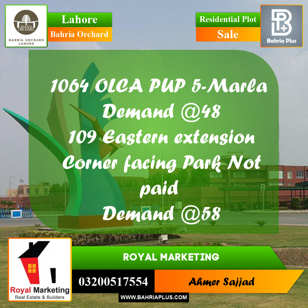 Residential Plot for Sale in Bahria Orchard, Lahore - (BP-275976)