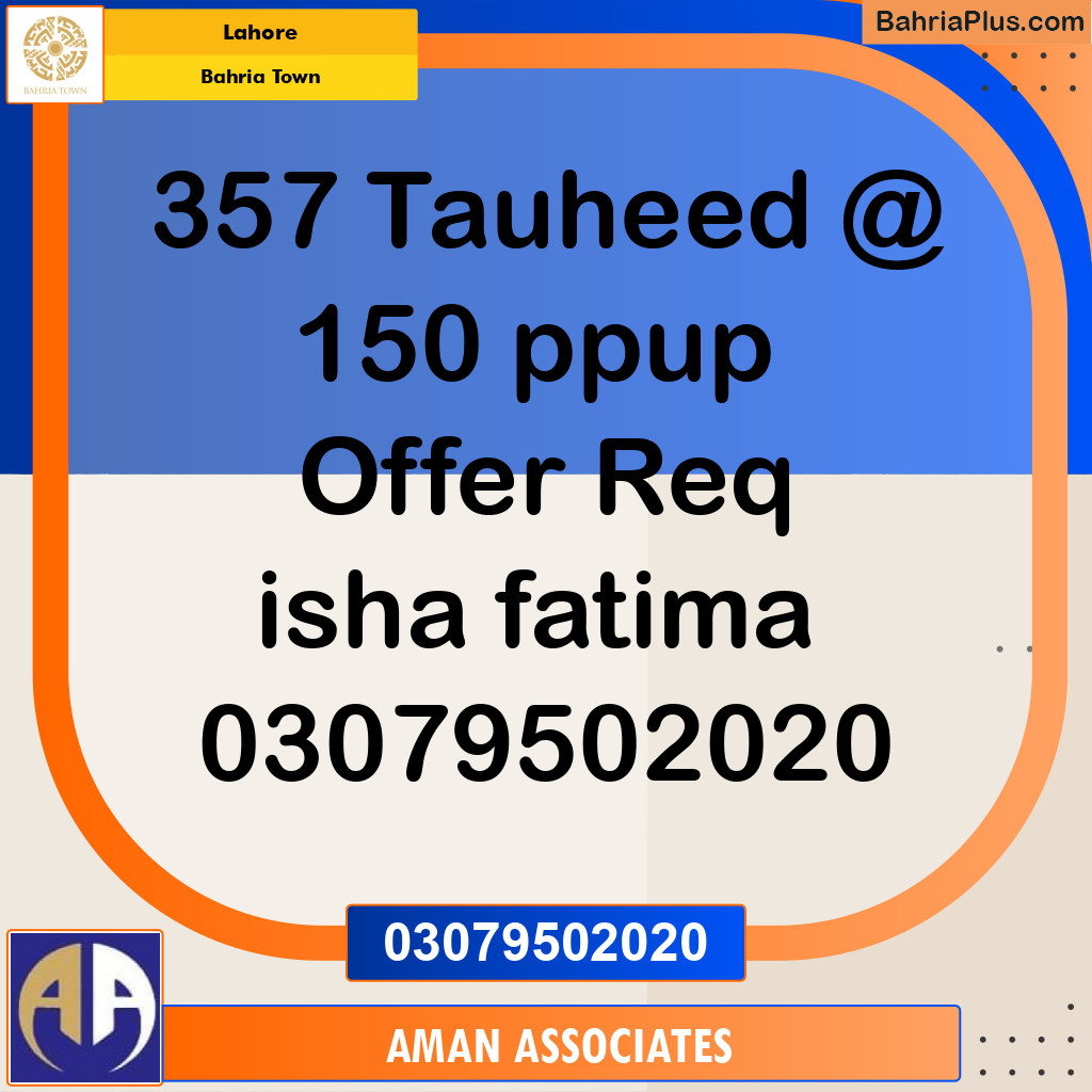 Residential Plot for Sale in Bahria Town, Lahore - (BP-275984)