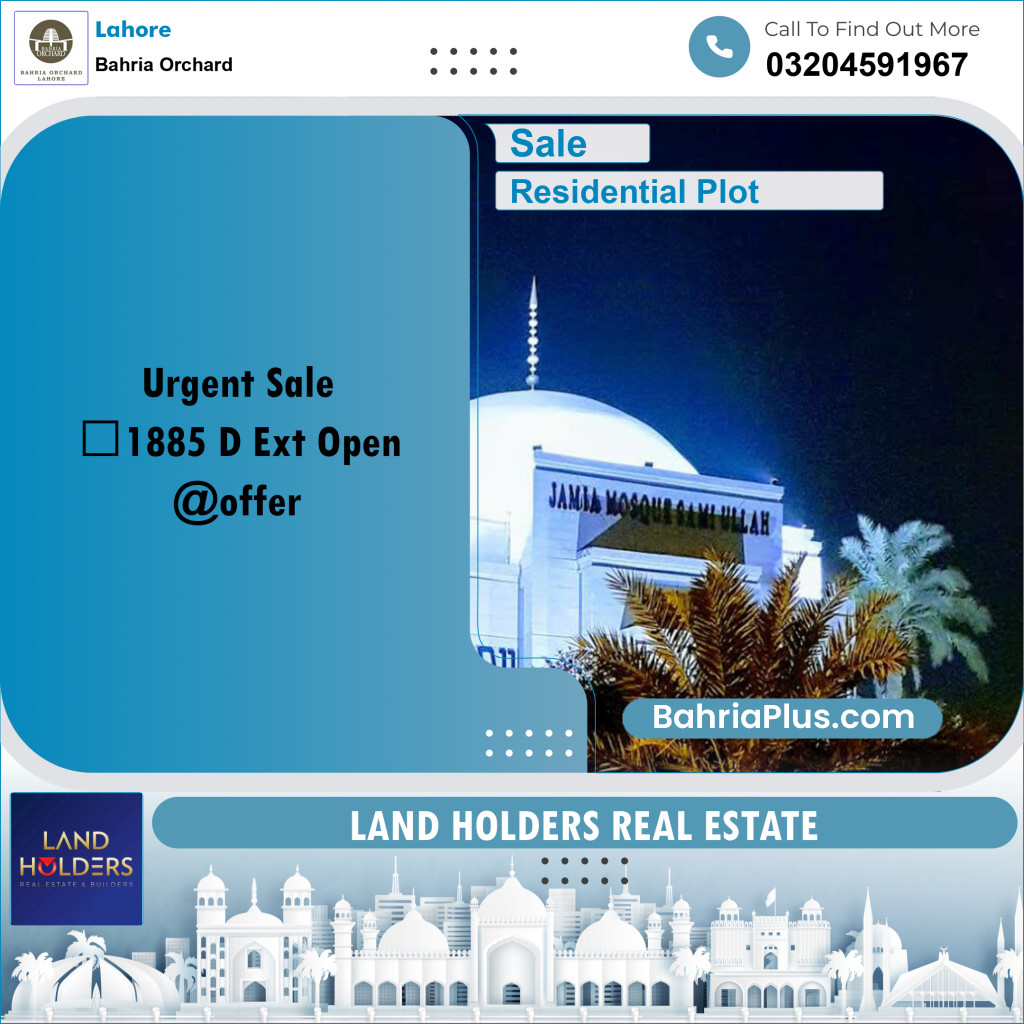 Residential Plot for Sale in Bahria Orchard, Lahore - (BP-275988)