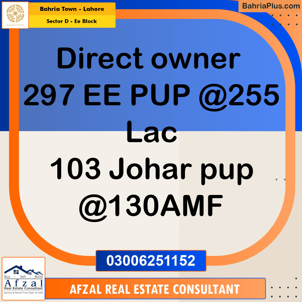 1 Kanal Residential Plot for Sale in Sector D - EE Block -  Bahria Town, Lahore - (BP-276061)
