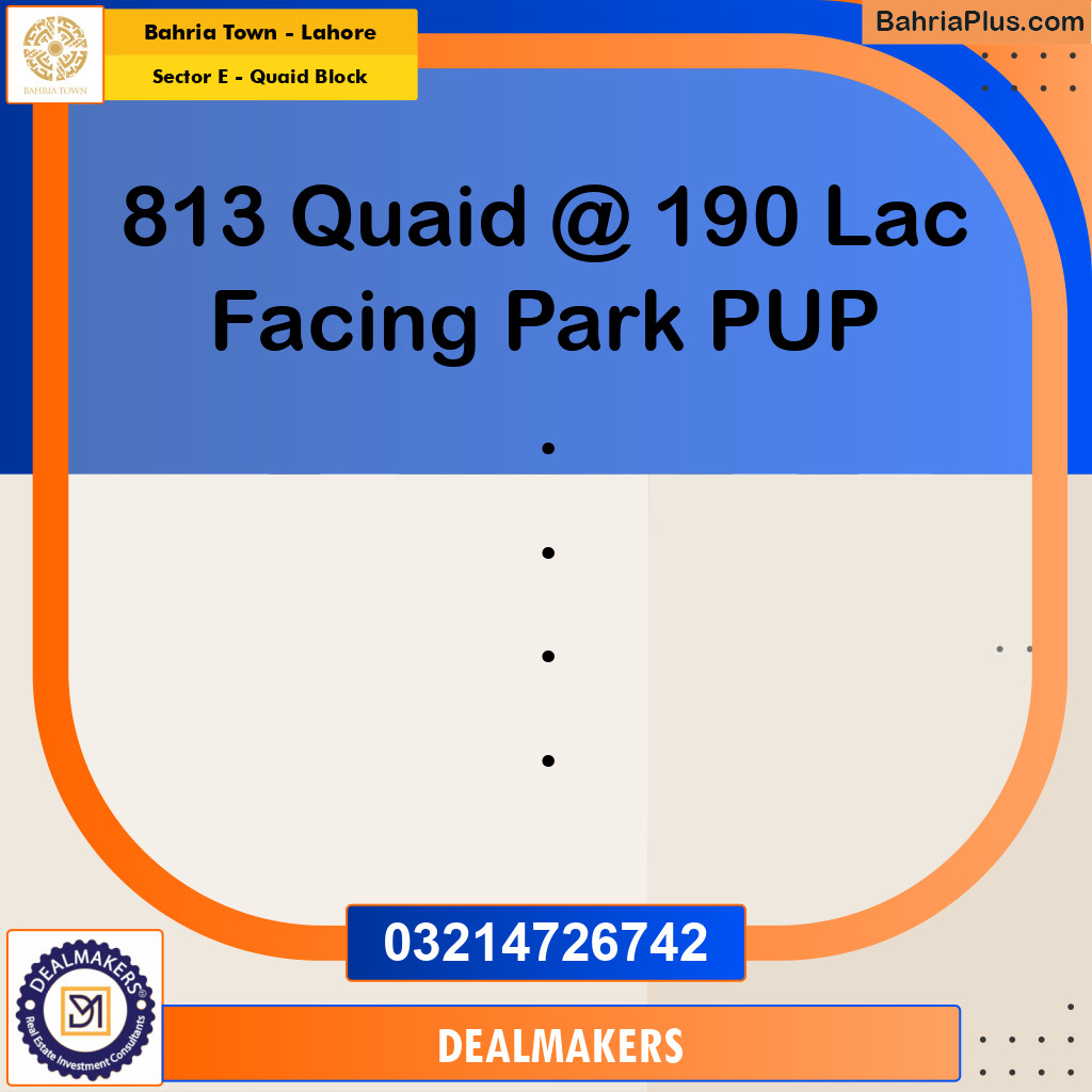 10 Marla Residential Plot for Sale in Sector E - Quaid Block -  Bahria Town, Lahore - (BP-276066)