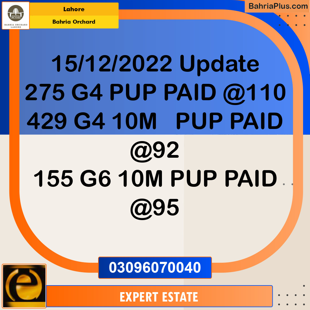 10 Marla Residential Plot for Sale in Bahria Orchard, Lahore - (BP-276087)