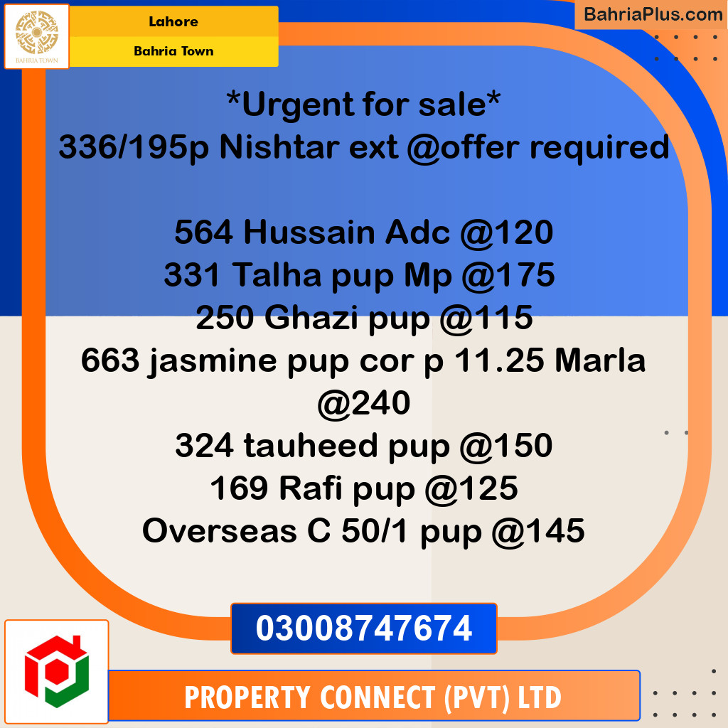 Residential Plot for Sale in Bahria Town, Lahore - (BP-276107)