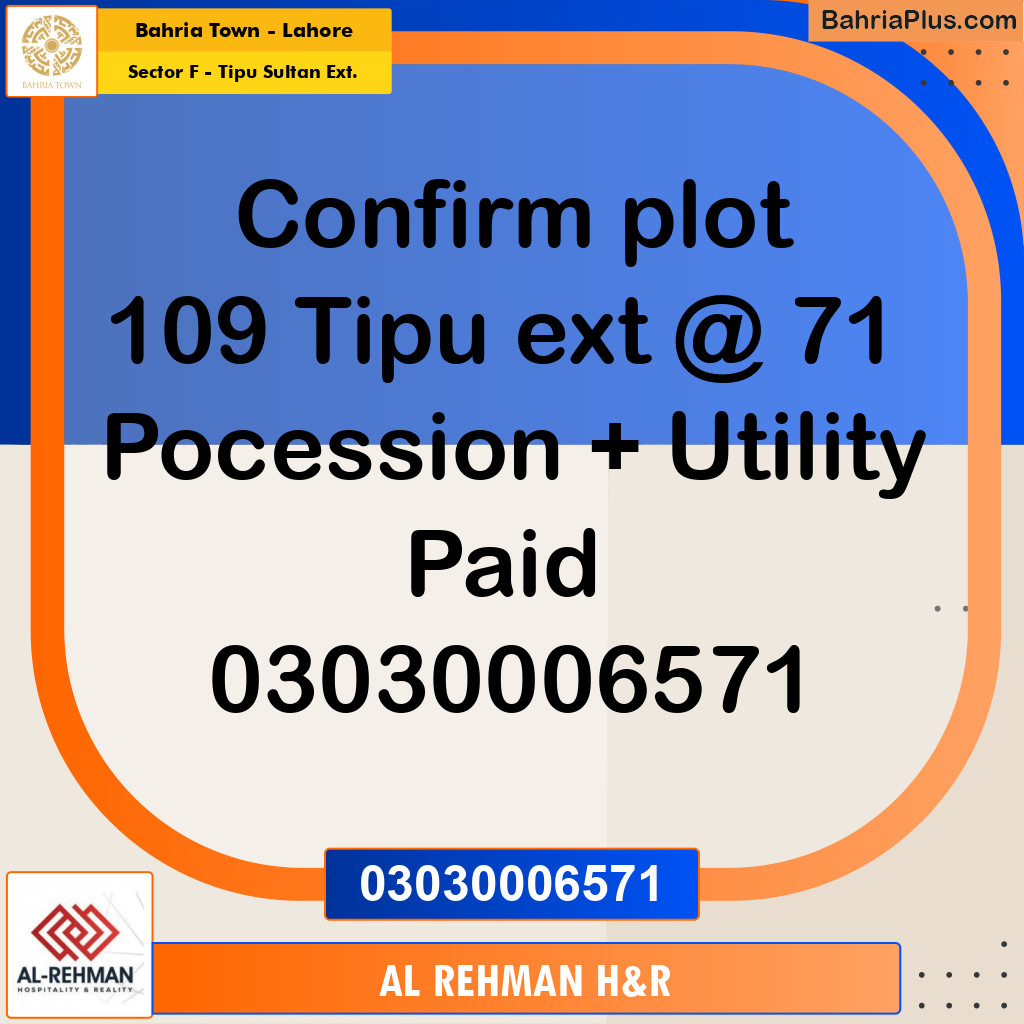 5 Marla Residential Plot for Sale in Sector F - Tipu Sultan Ext. -  Bahria Town, Lahore - (BP-276172)