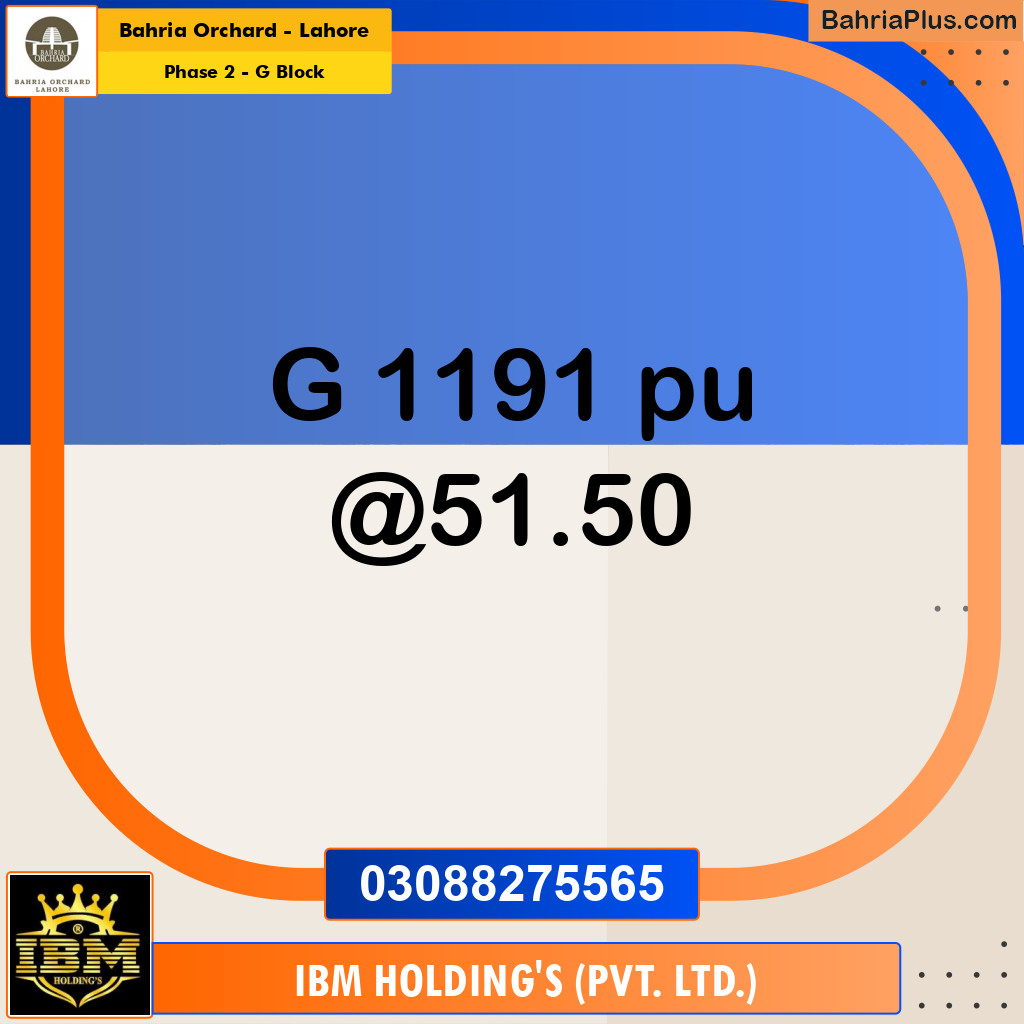 5 Marla Residential Plot for Sale in Phase 2 - G Block -  Bahria Orchard, Lahore - (BP-276182)