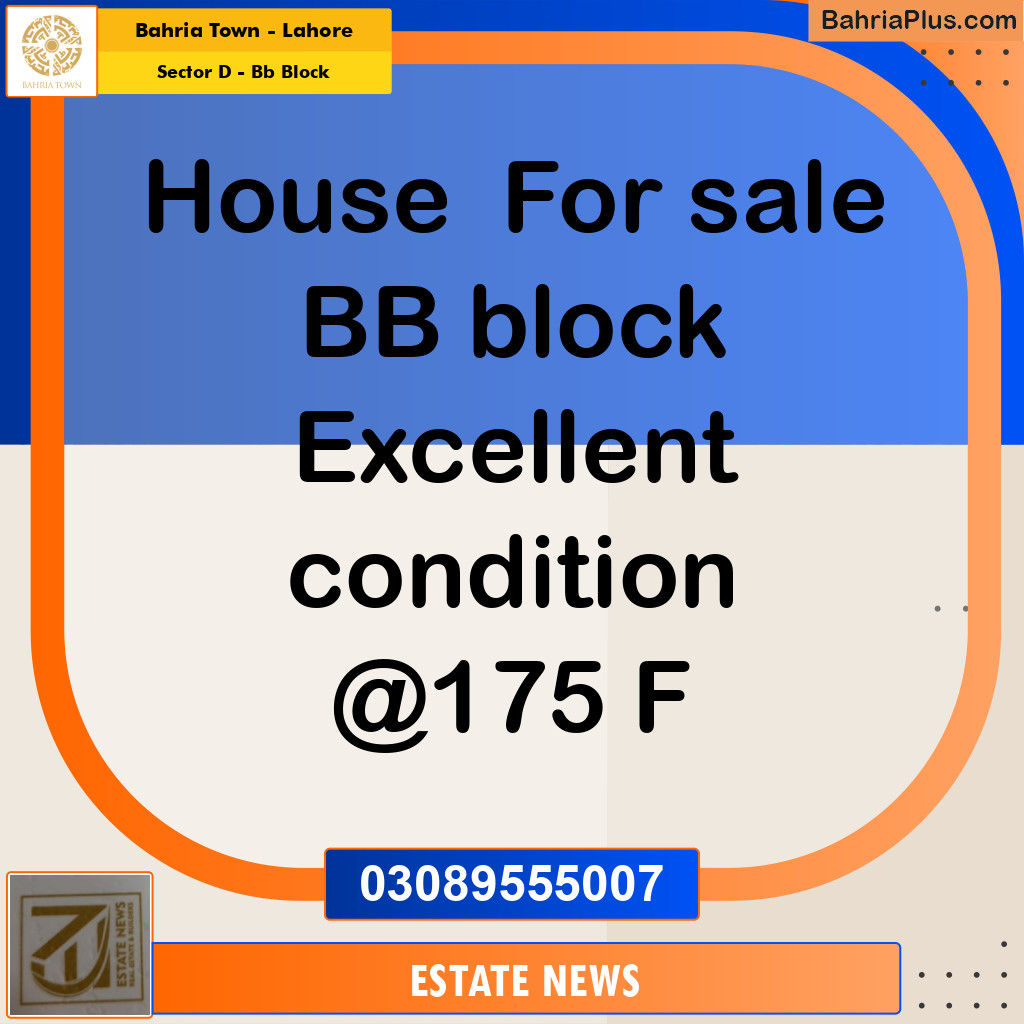 Residential House for Sale in Sector D - BB Block -  Bahria Town, Lahore - (BP-276221)
