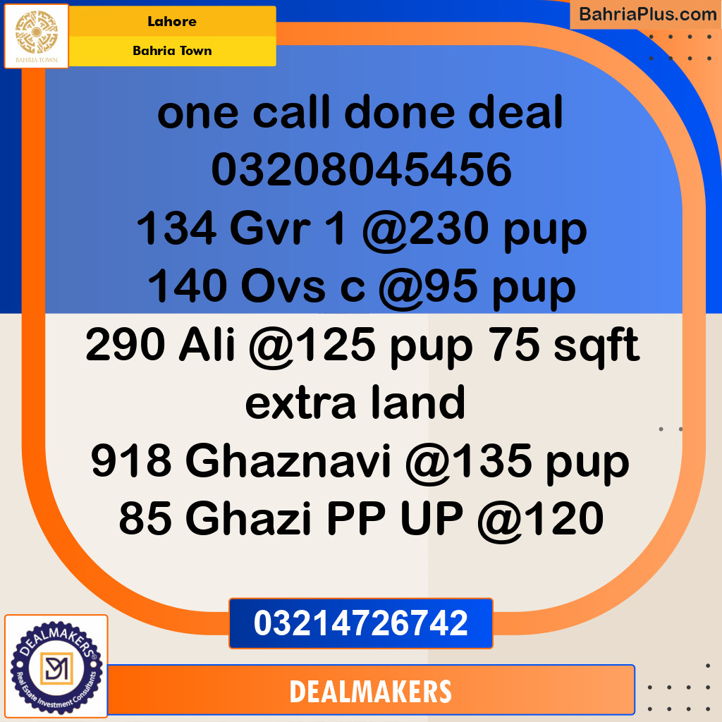 Residential Plot for Sale in Bahria Town, Lahore - (BP-276225)