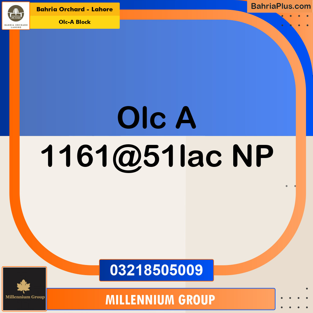 5 Marla Residential Plot for Sale in OLC-A Block -  Bahria Orchard, Lahore - (BP-276260)