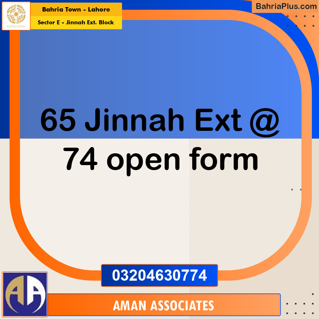 5 Marla Residential Plot for Sale in Sector E - Jinnah Ext. Block -  Bahria Town, Lahore - (BP-276285)