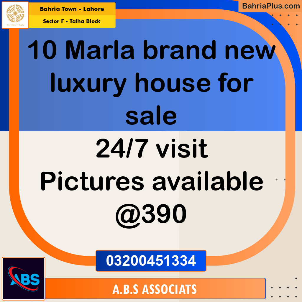 10 Marla Residential House for Sale in Sector F - Talha Block -  Bahria Town, Lahore - (BP-276313)