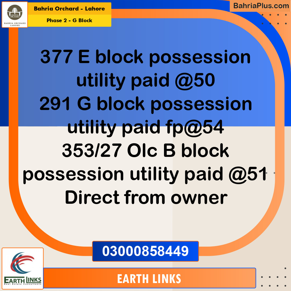 5 Marla Residential Plot for Sale in Phase 2 - G Block -  Bahria Orchard, Lahore - (BP-276317)