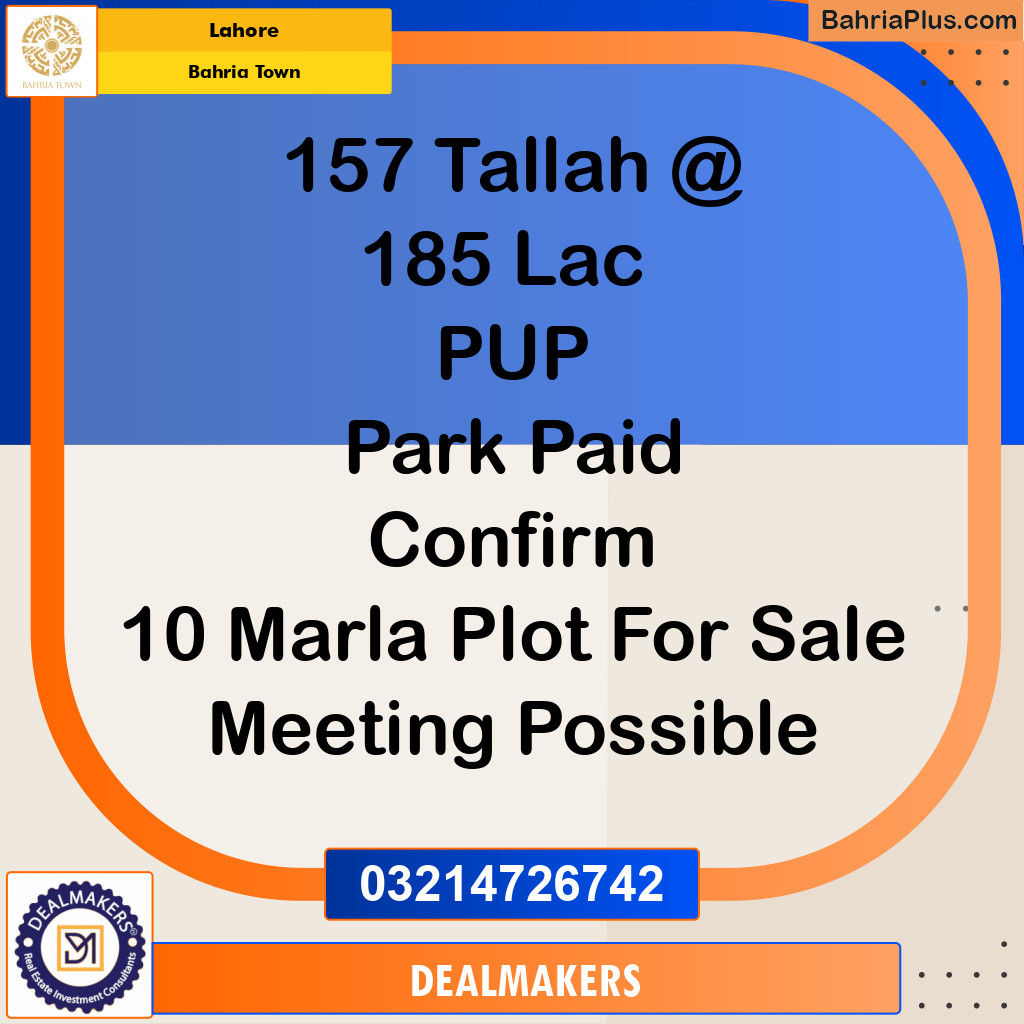 Residential Plot for Sale in Bahria Town, Lahore - (BP-276336)