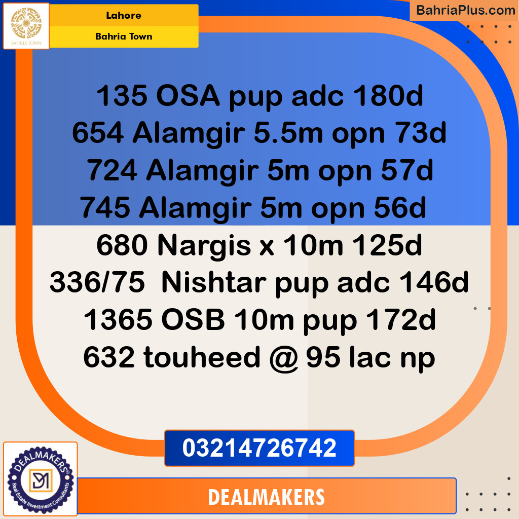 Residential Plot for Sale in Bahria Town, Lahore - (BP-276338)