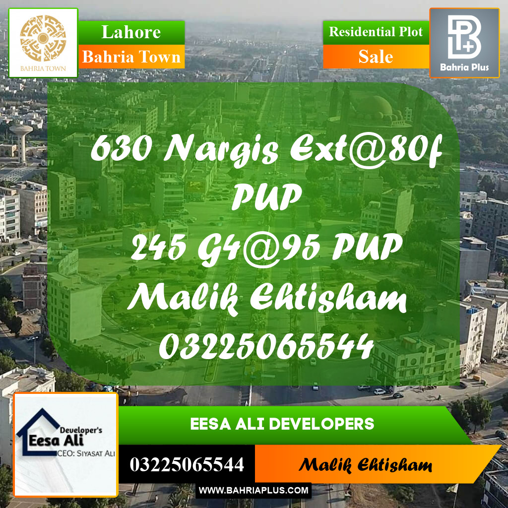 Residential Plot for Sale in Bahria Town, Lahore - (BP-276341)