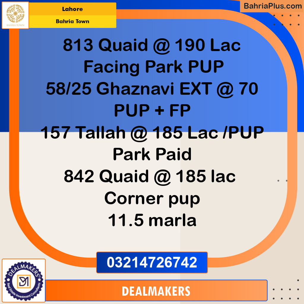 Residential Plot for Sale in Bahria Town, Lahore - (BP-276364)