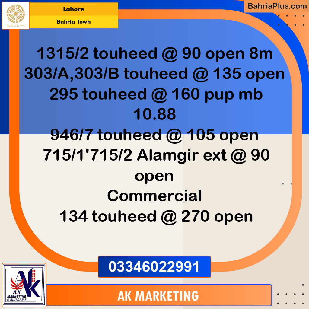 10 Marla Residential Plot for Sale in Bahria Town, Lahore - (BP-276376)