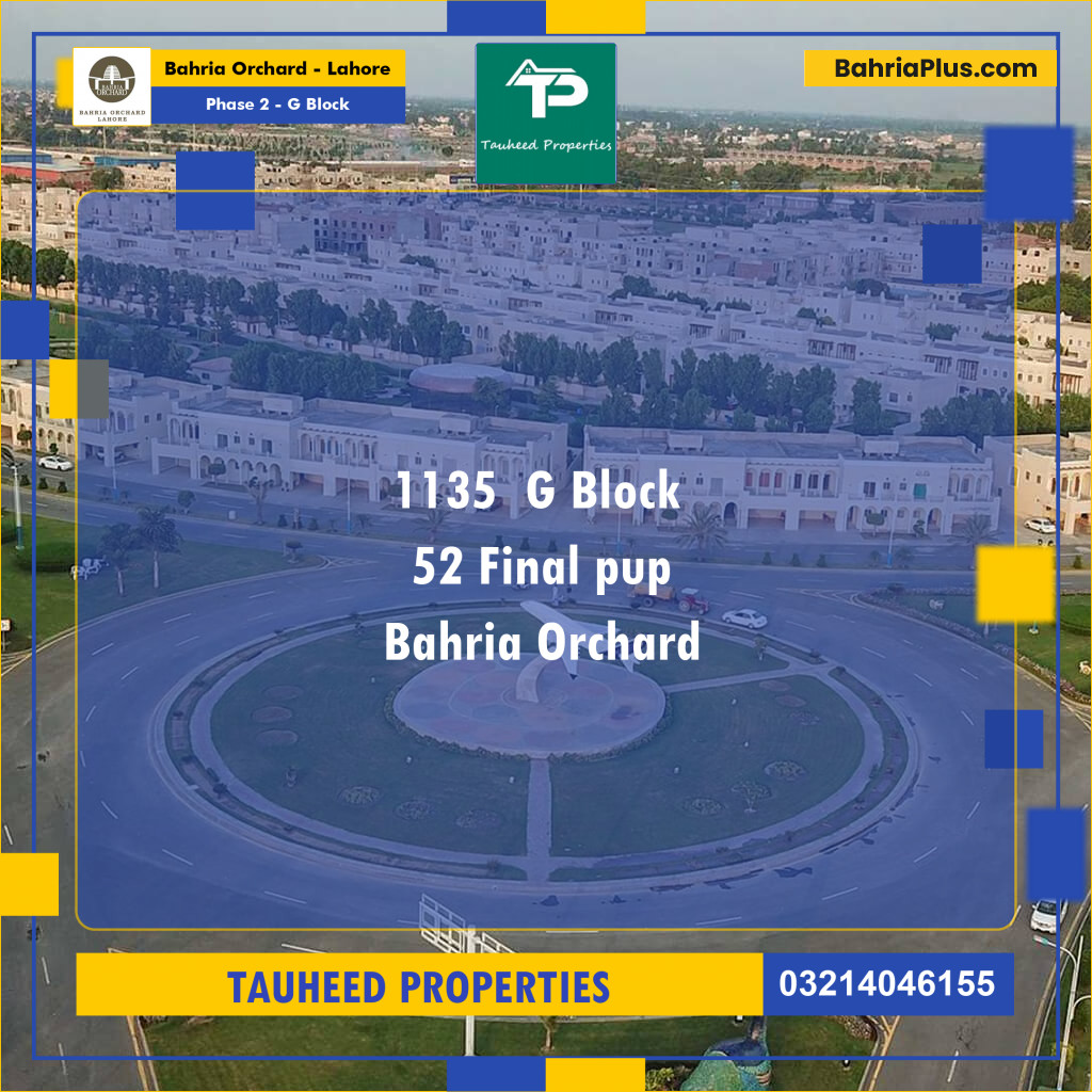 5 Marla Residential Plot for Sale in Phase 2 - G Block -  Bahria Orchard, Lahore - (BP-276409)