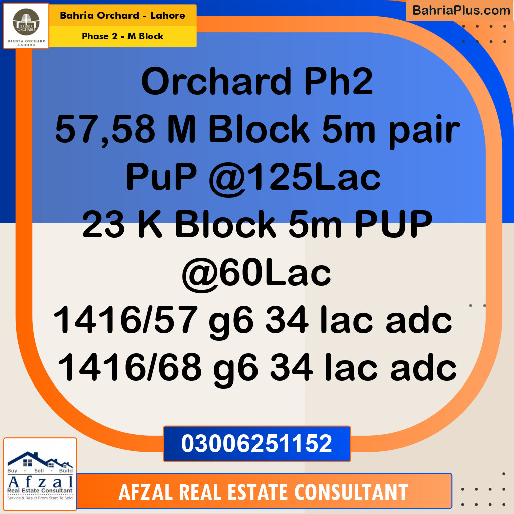 10 Marla Residential Plot for Sale in Phase 2 - M Block -  Bahria Orchard, Lahore - (BP-276433)