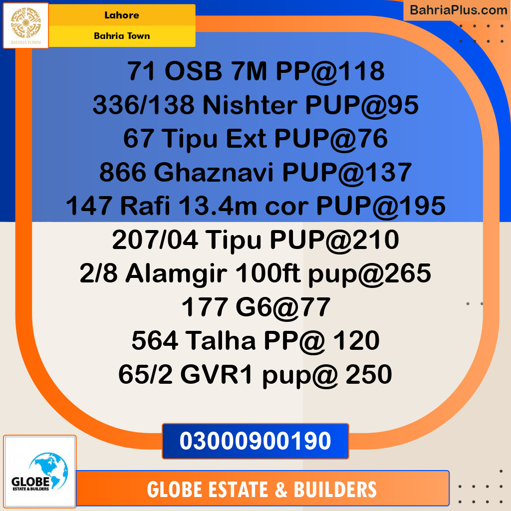 Residential Plot for Sale in Bahria Town, Lahore - (BP-276436)