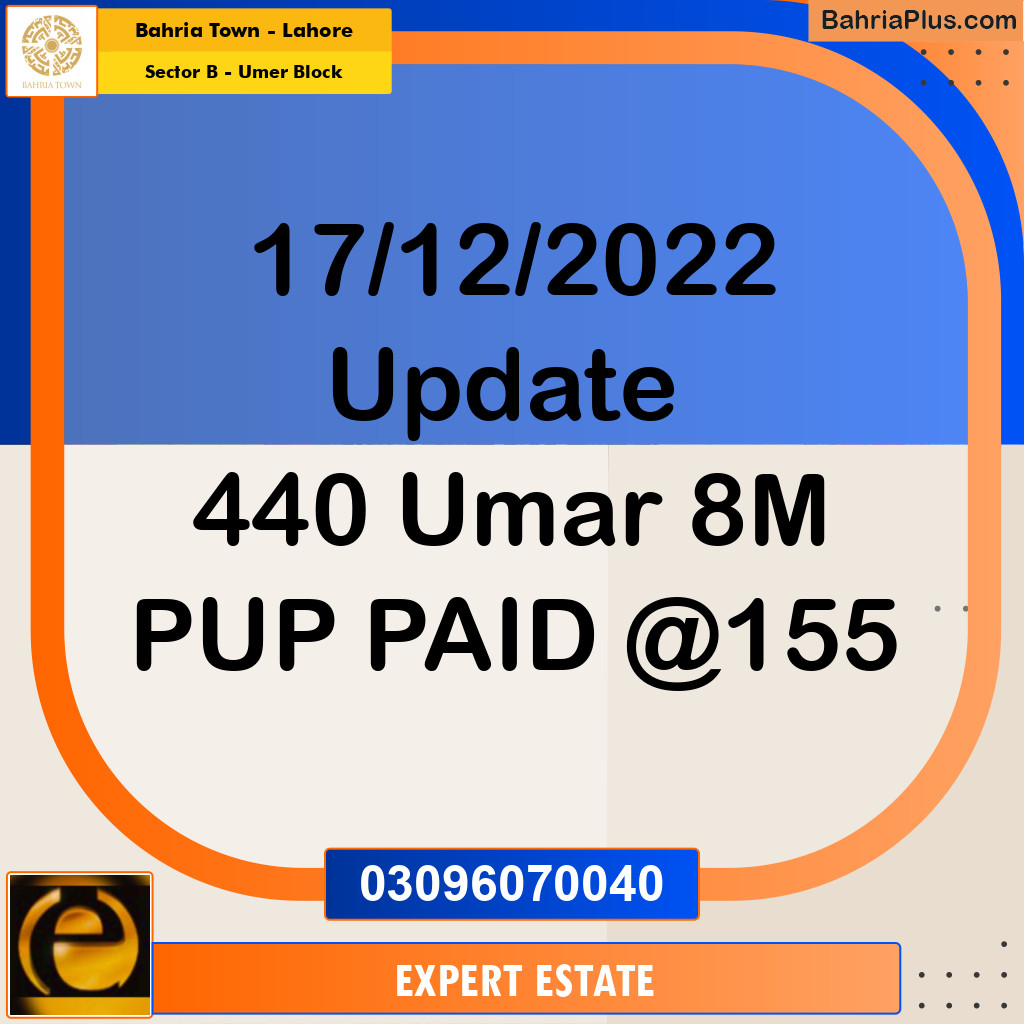 8 Marla Residential Plot for Sale in Sector B - Umer Block -  Bahria Town, Lahore - (BP-276443)