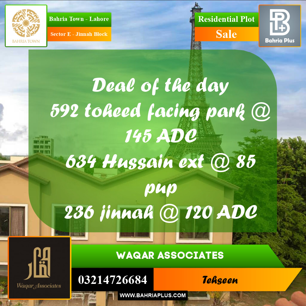 5 Marla Residential Plot for Sale in Sector E - Jinnah Block -  Bahria Town, Lahore - (BP-276457)
