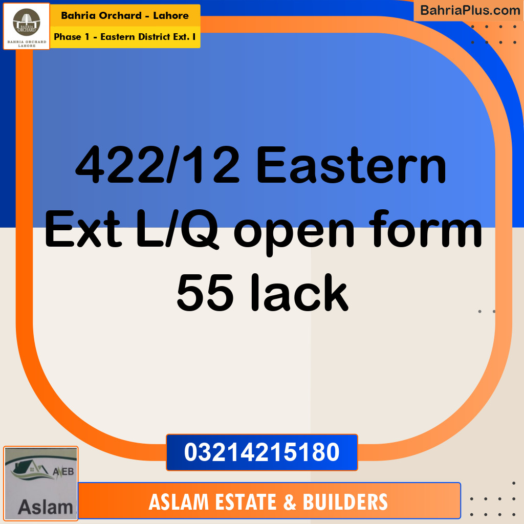 5 Marla Residential Plot for Sale in Phase 1 - Eastern District Ext. I -  Bahria Orchard, Lahore - (BP-276518)