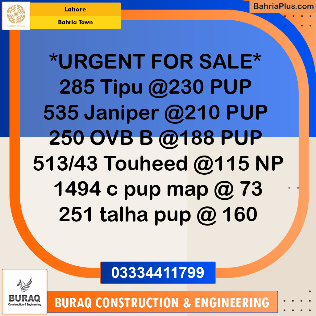 Residential Plot for Sale in Bahria Town, Lahore - (BP-276551)