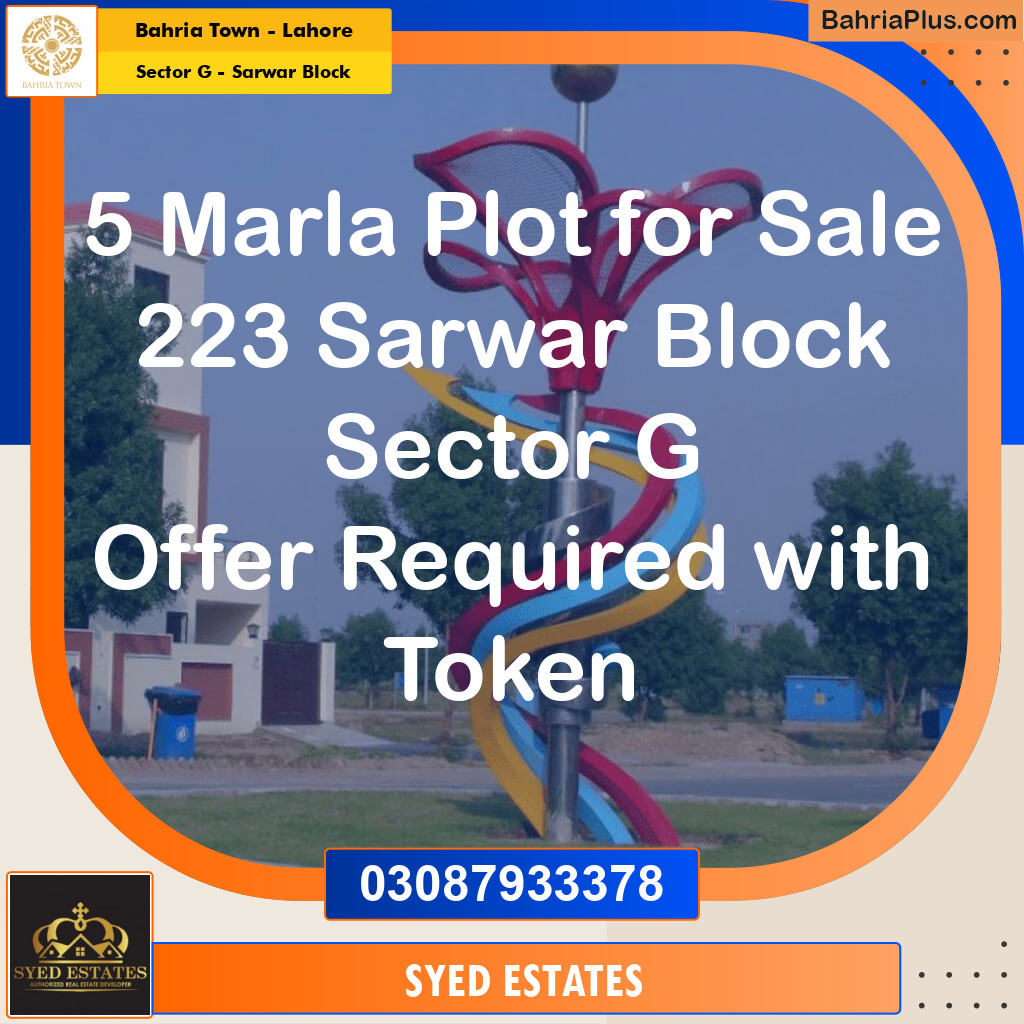 5 Marla Residential Plot for Sale in Sector G - Sarwar Block -  Bahria Town, Lahore - (BP-276597)