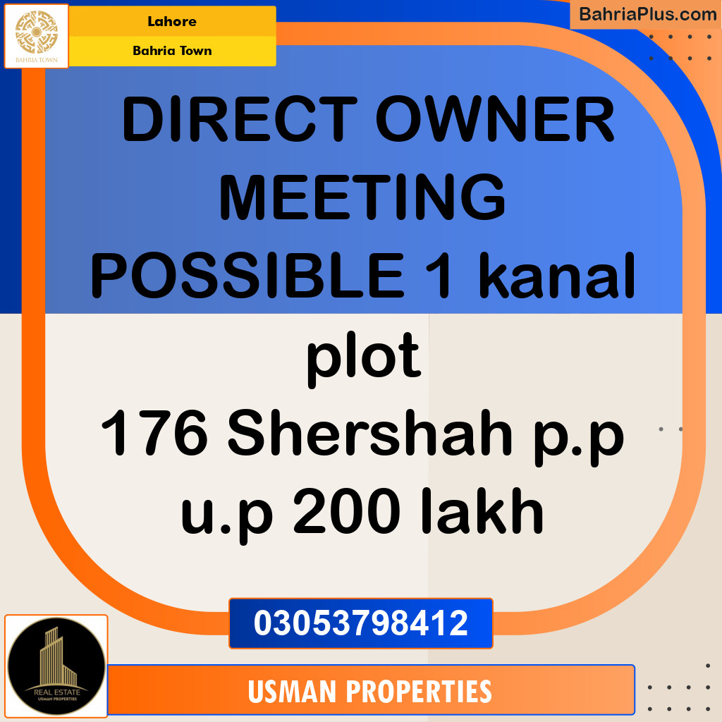 Residential Plot for Sale in Bahria Town, Lahore - (BP-276619)
