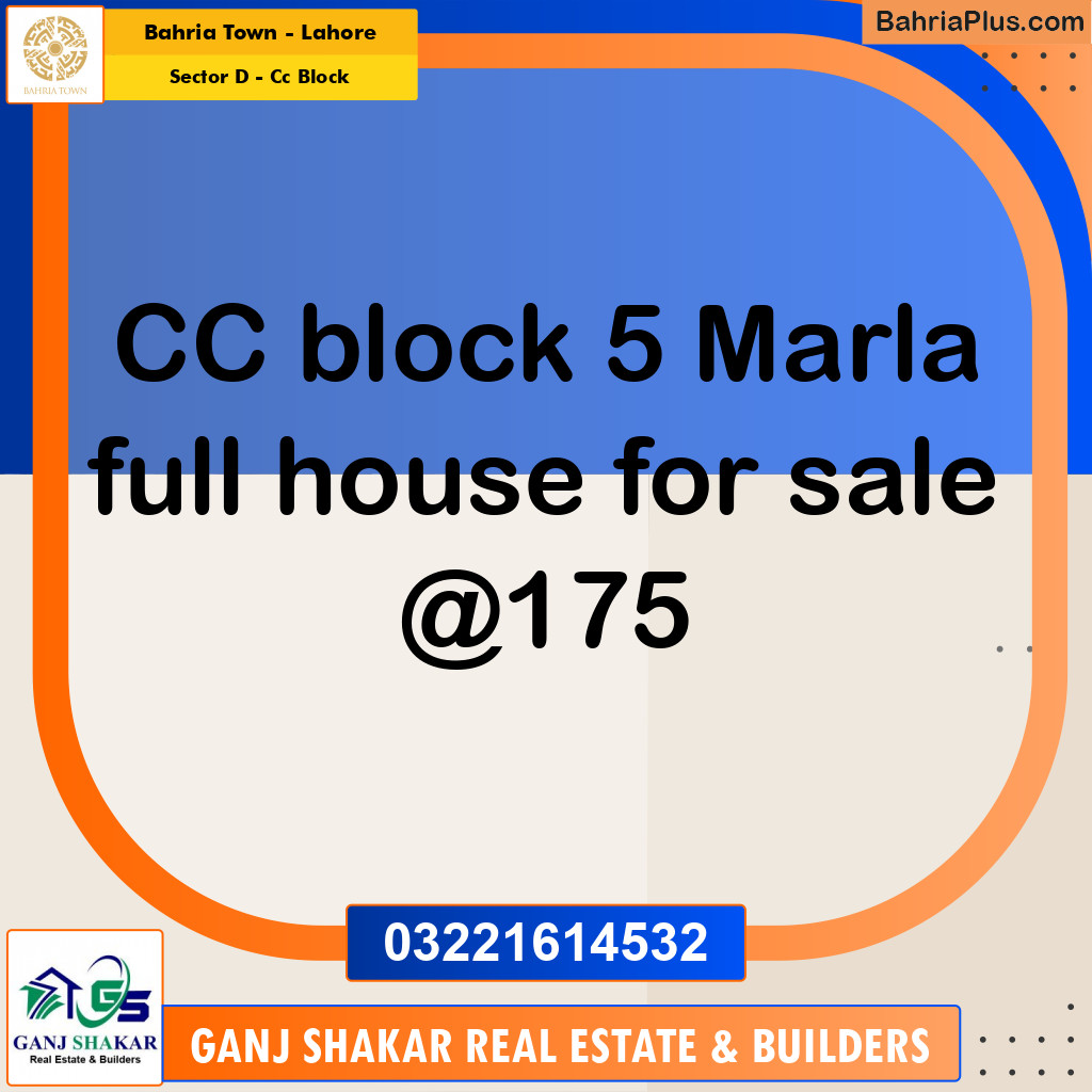 5 Marla Residential House for Sale in Sector D - CC Block -  Bahria Town, Lahore - (BP-276649)
