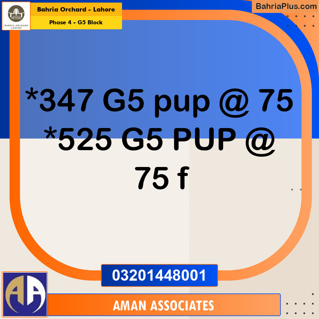 Residential Plot for Sale in Phase 4 - G5 Block -  Bahria Orchard, Lahore - (BP-276675)
