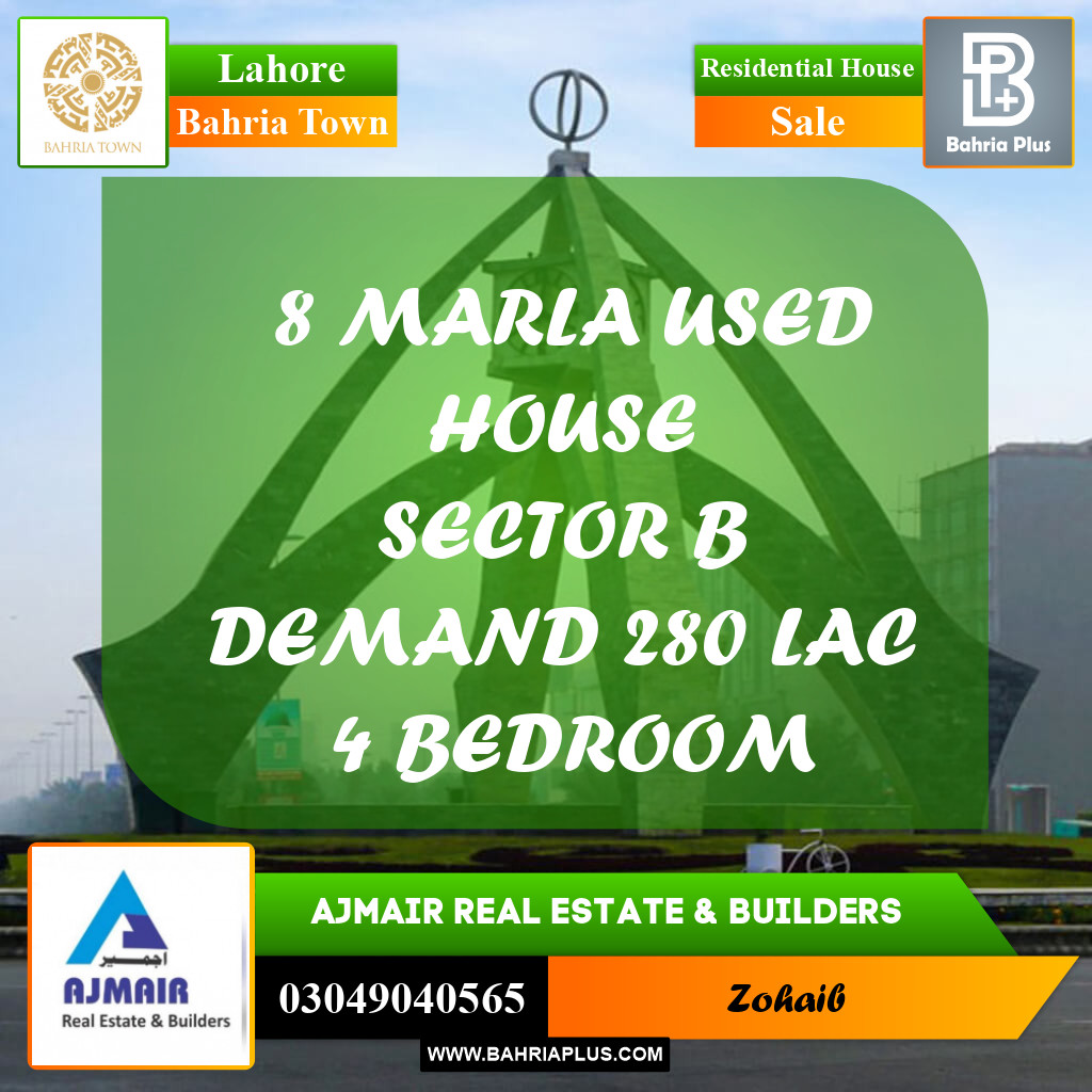 8 Marla Residential House for Sale in Bahria Town, Lahore - (BP-276676)