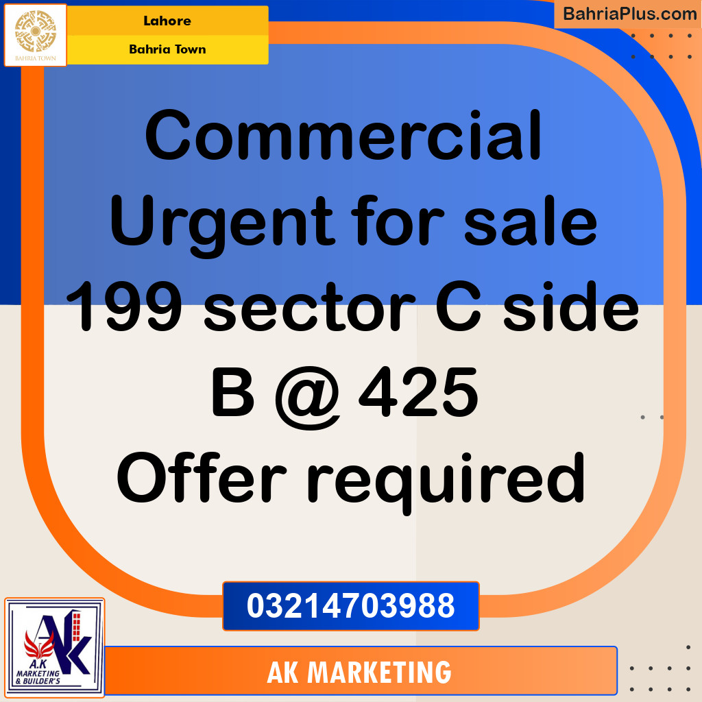 Commercial Plot for Sale in Bahria Town, Lahore - (BP-276683)