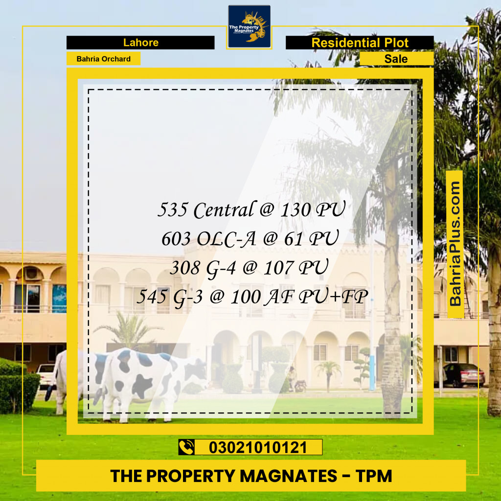 Residential Plot for Sale in Bahria Orchard, Lahore - (BP-276687)