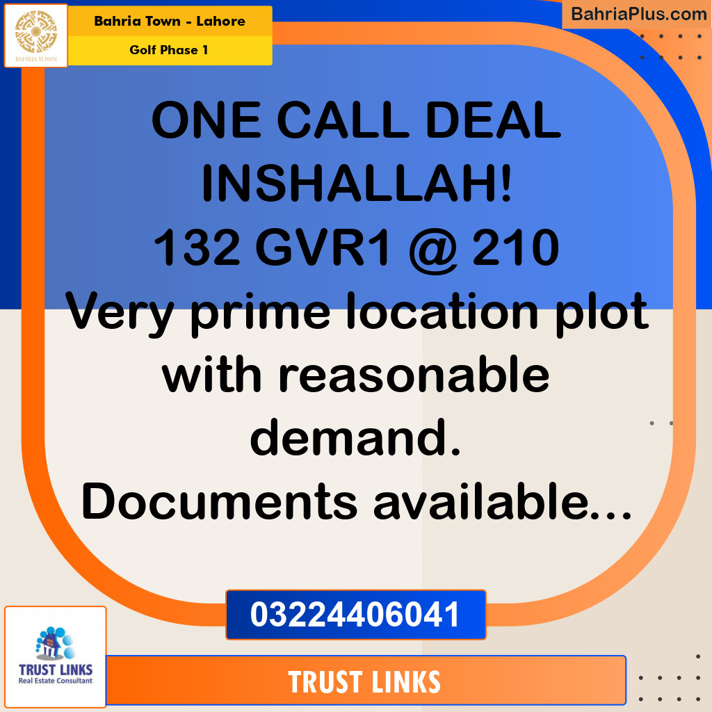 1 Kanal Residential Plot for Sale in Golf Phase 1 -  Bahria Town, Lahore - (BP-276784)