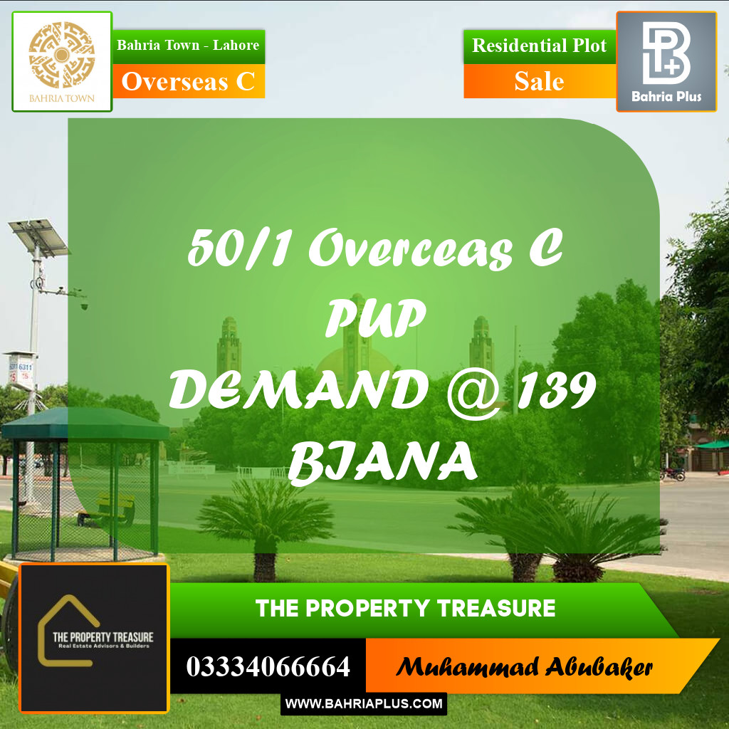 Residential Plot for Sale in Overseas C -  Bahria Town, Lahore - (BP-276801)