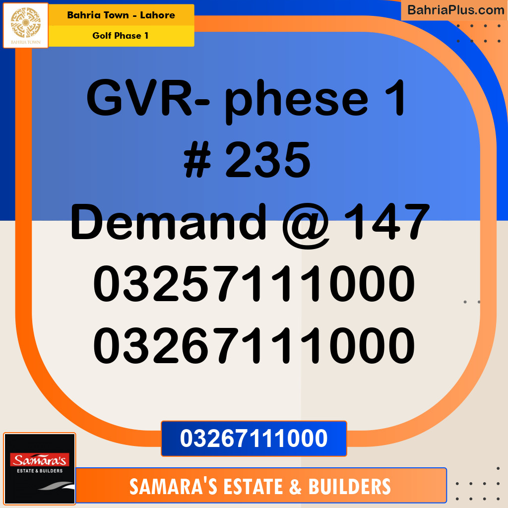 11 Marla Residential Plot for Sale in Golf Phase 1 -  Bahria Town, Lahore - (BP-276821)