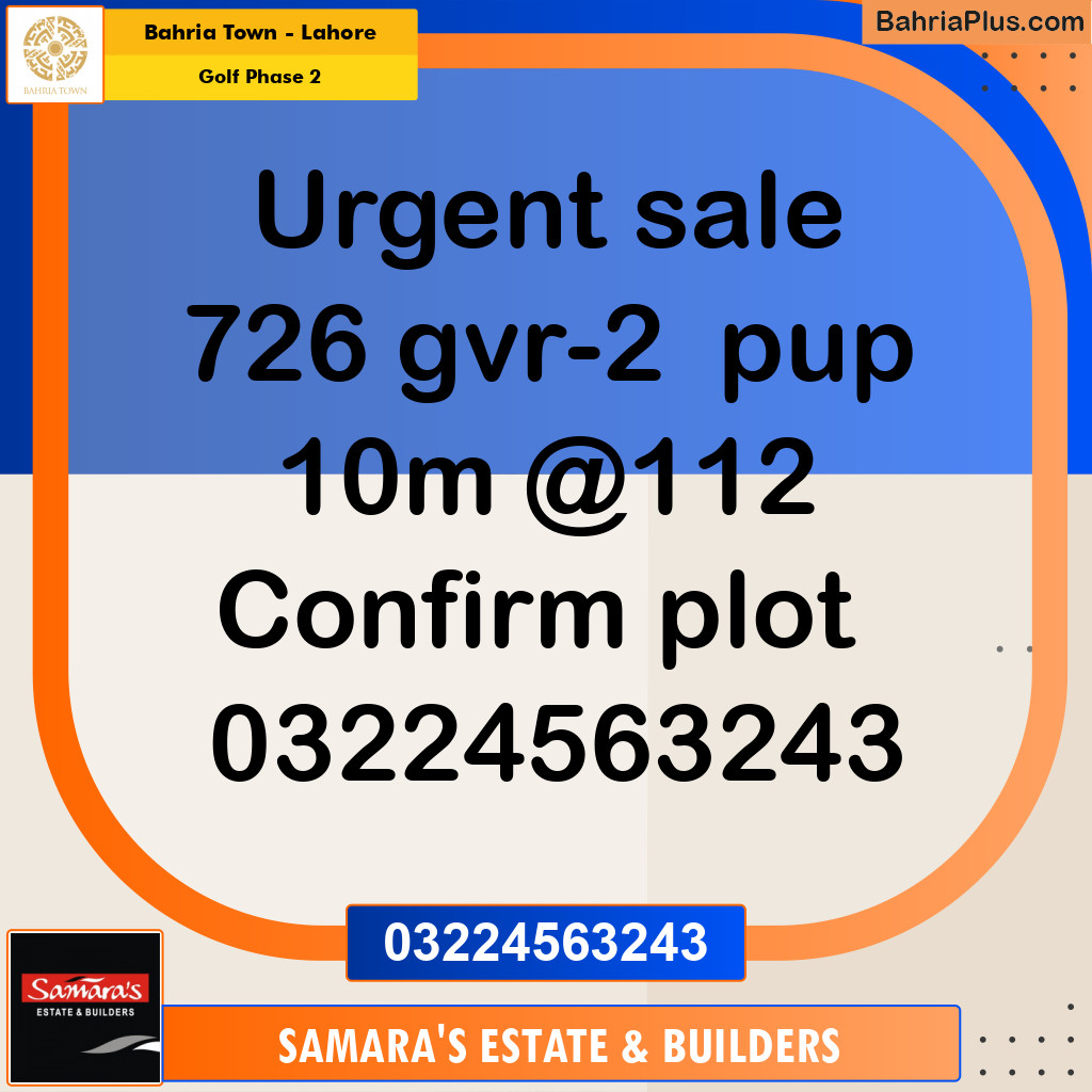 10 Marla Residential Plot for Sale in Golf Phase 2 -  Bahria Town, Lahore - (BP-276834)