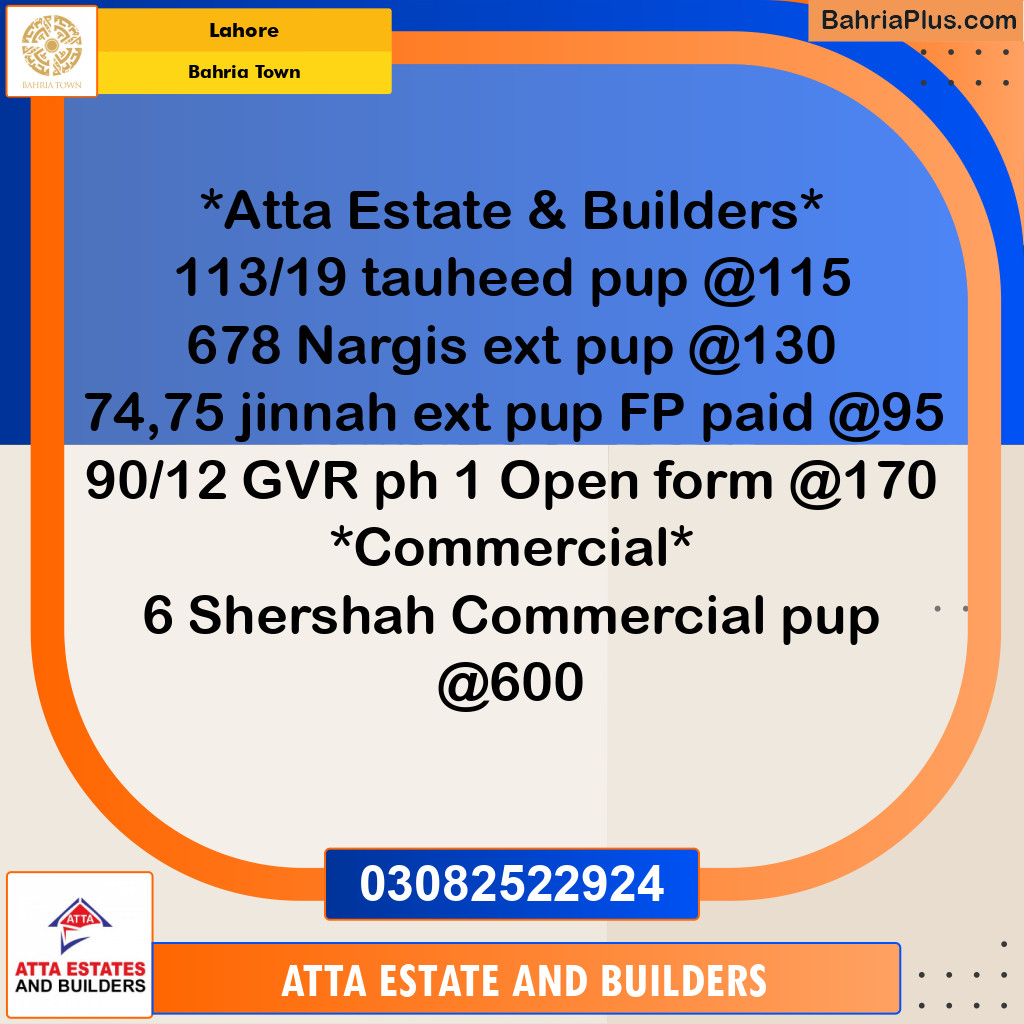 Residential Plot for Sale in Bahria Town, Lahore - (BP-276841)