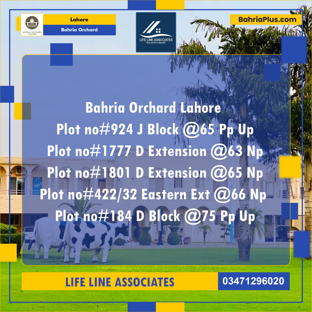 8 Marla Residential Plot for Sale in Bahria Orchard, Lahore - (BP-276843)